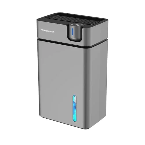 Desumidificador Portátil Cinza, Filtro Removível, para Quarto, Banheiro, Sala de Estar e Closet