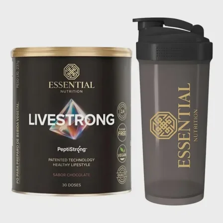 Livestrong Peptistrong 237g + Coqueteleira Essential Chocolate Mercado Livre