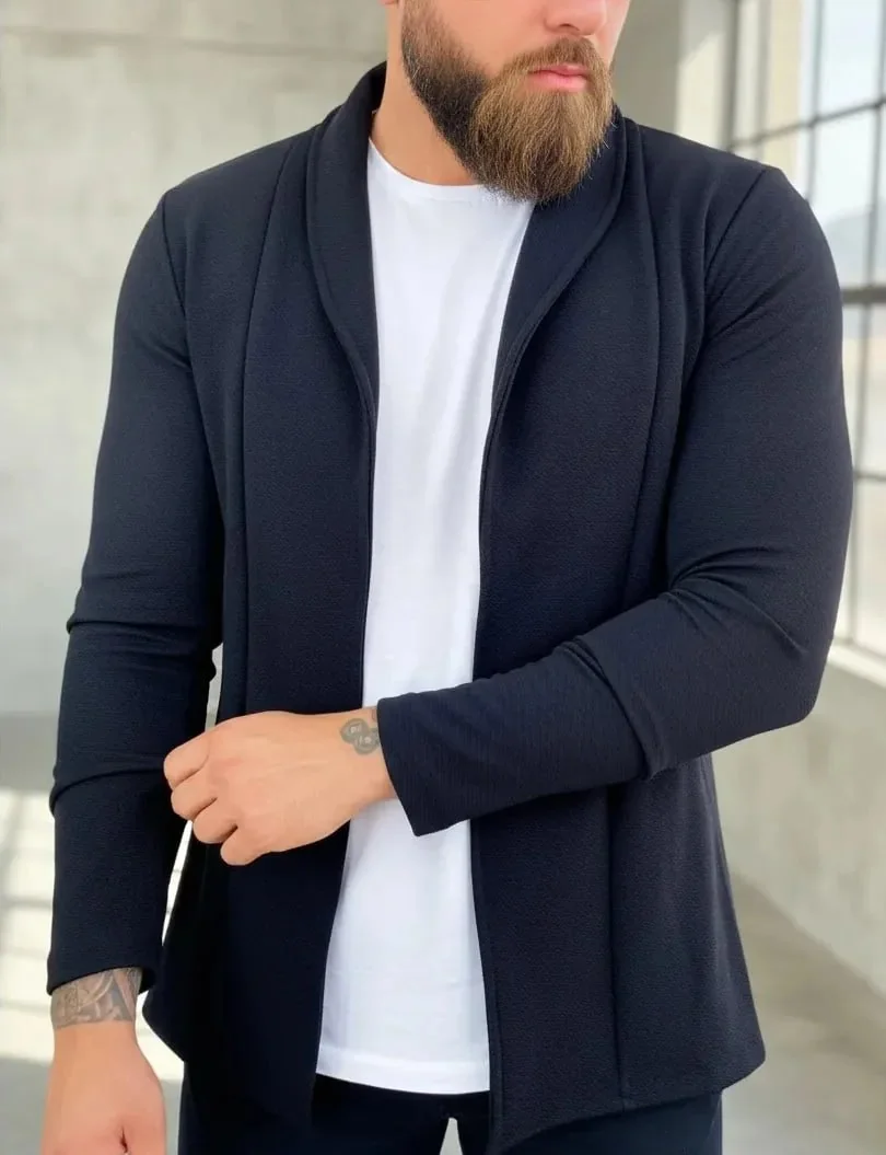 Blazer Cardigan Comprido Longo Masculino Casaco Manga Longa Mercado Livre