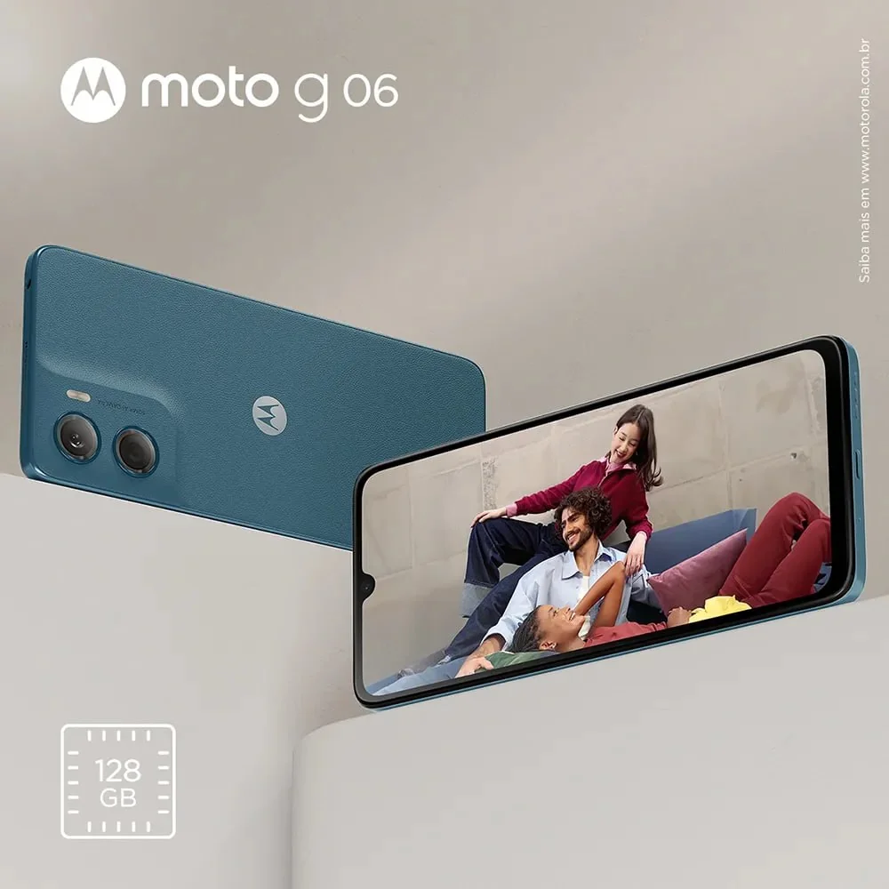 Motorola Moto G06 128GB 12GB (4GB RAM + 8GB RAM Boost) 50MP 5200mAh Tela 6.9 Azul Marinho Mercado Livre