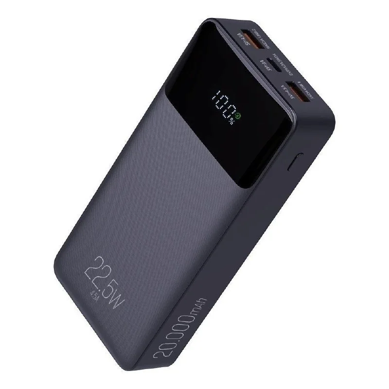 Power Bank Carregador Portátil Pro 20000mAH ELG PB200BK, Bateria Portátil Universal, Carga Rápida, Display Indicador