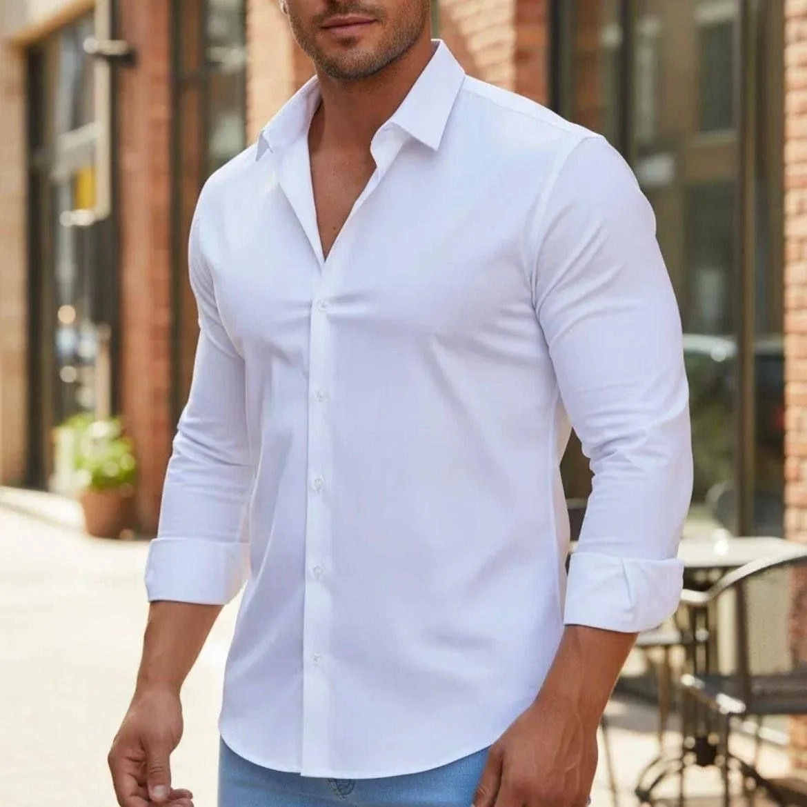 Camisa Social Masculina Slim Premium Manga Longa / Curta