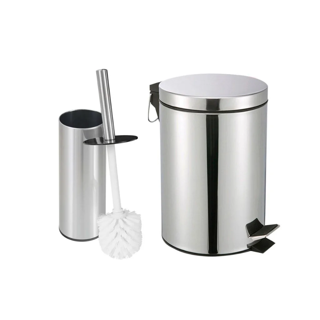 Lixeira 3 litros Inox Escova Sanitária Inox para Banheiro Shopee