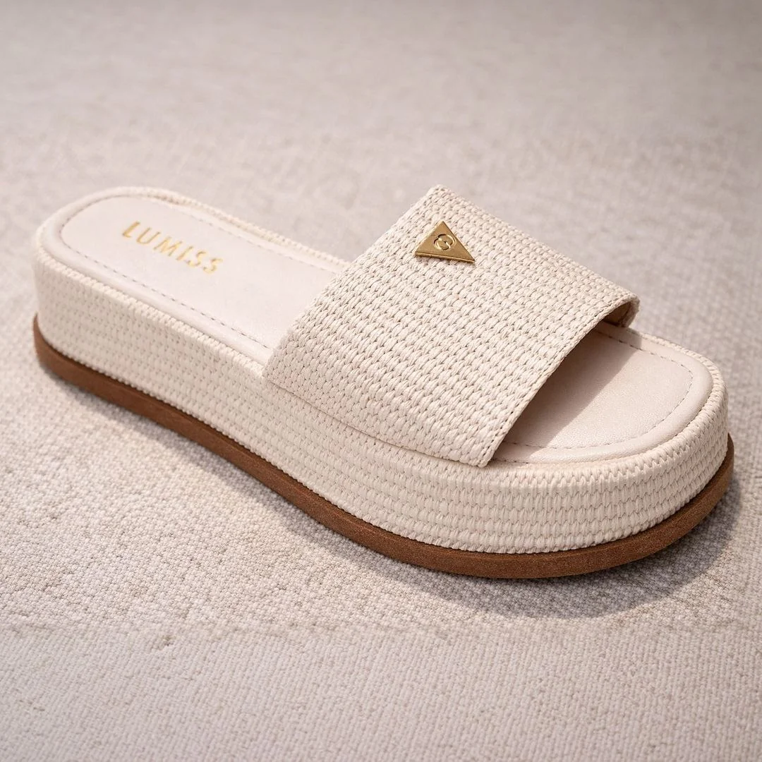 Sandália Tamanco Feminino Flatform Confortável Juta