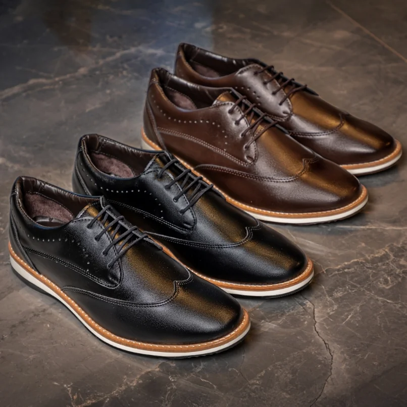 Kit 2 Pares Sapato Derby Casual Versales Masculino Elegante Marrom Preto Cadarço Shopee