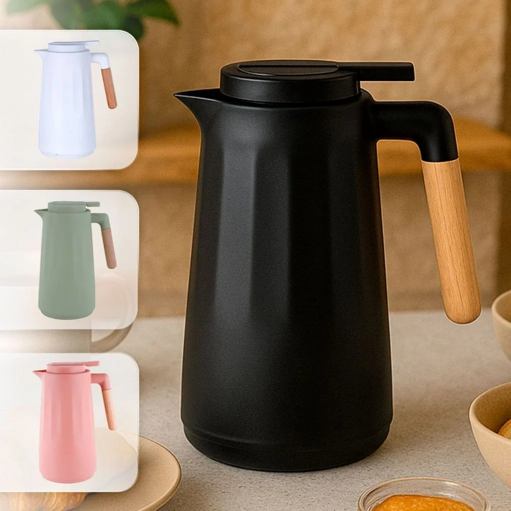 Garrafa Térmica 1 Litro Sotto Para Chás/Café  Design Moderno Cabo Madeira Shopee