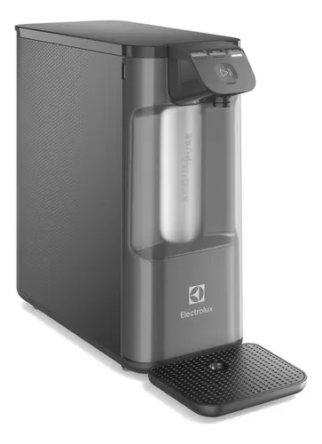 Purificador De Água Gelada Fria E Natural Eletrônico Placa Compacto Electrolux Pe12g Com Filtro Carvão 6 Meses Ou 3000l Painel Touch Cinza 127/220v