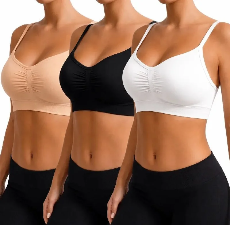 Kit 3 Top Sutiã Sem Costura Com Alça Ajustável Sensual Macio Mercado Livre