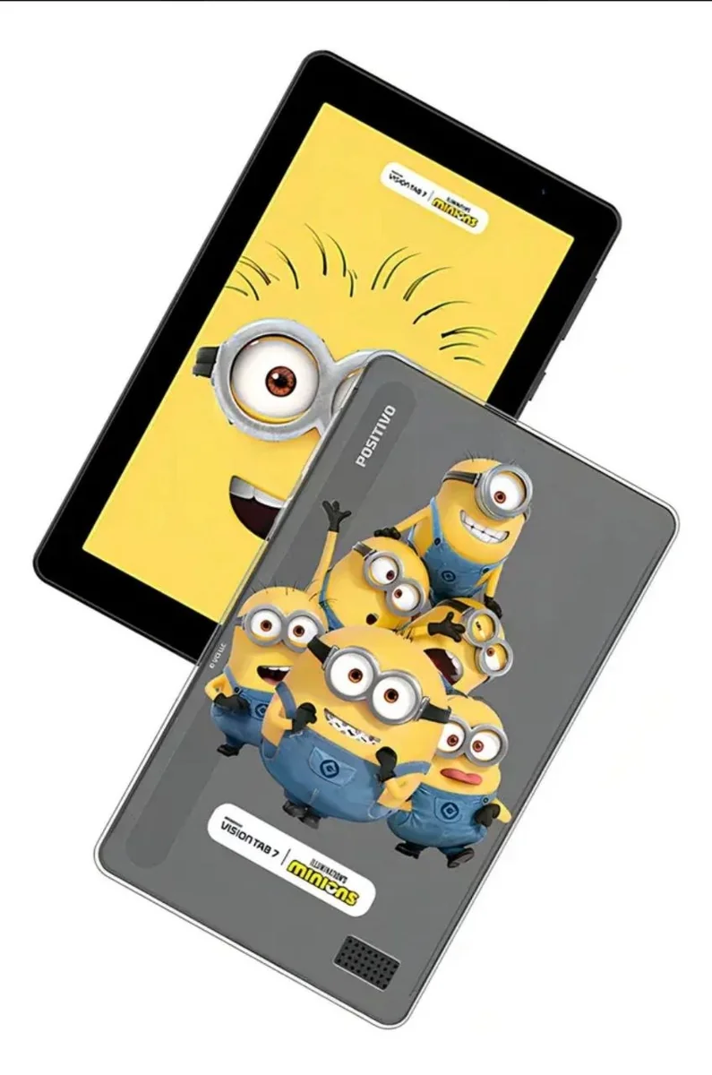 🇧🇷🇧🇷🇧🇷 Tablet Infantil Positivo Vision Tab 7 Minions - Octa-core 3gb Ram 64gb Armazenamento, Tela 7  Ips, Bateria 3100mah, Android 14 Go, Wi-fi - Preto - Inclui 2 Itens De Proteção (capa E Mochila))