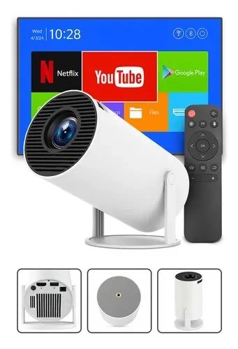 Mini Projetor Davely Hy300 4k Android Com Wi-fi E Bluetooth Branco 127/220v