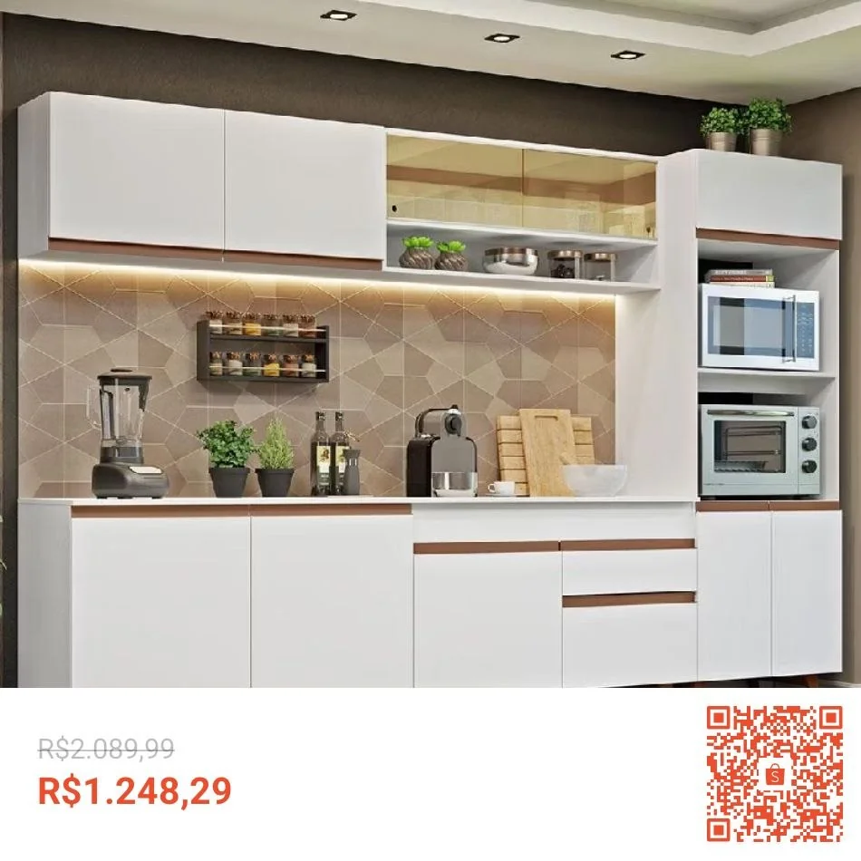 Armário de Cozinha Completa 310cm Reims Madesa 02