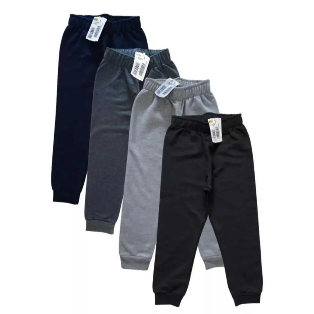 KIT 4 Un Calça Moletom Infantil  1 a 16 anos unissex menina e menino Shopee