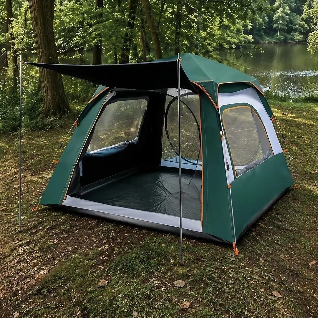 Barraca de Acampamento Grande 4/5 Pessoas 210x210x145 cm Azul-petróleo Mercado Livre