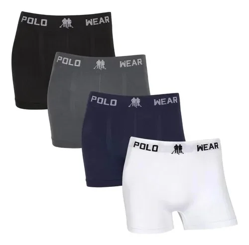 Kit 4 Cueca Boxer Masculino Polo Wear Sem Costura Original