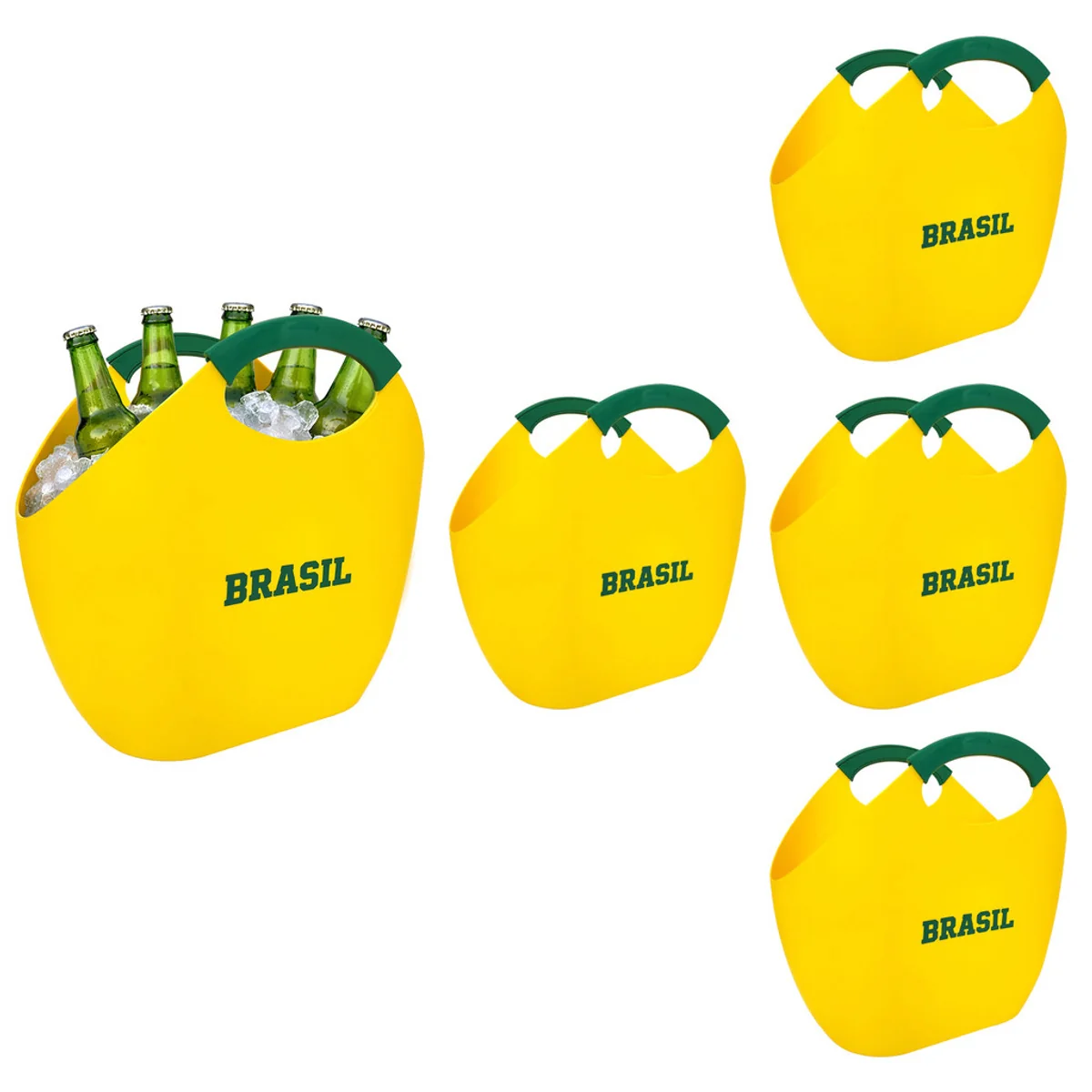 Kit 5 Bolsas Multiuso 7,5L Copa do Mundo Reforçada Bolsa Brasil para Gelo Neoplas Shopee