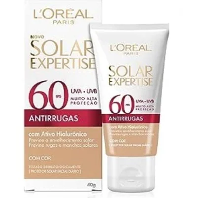 Protetor Solar Facial Loreal Antirrugas com cor FPS 60 Shopee