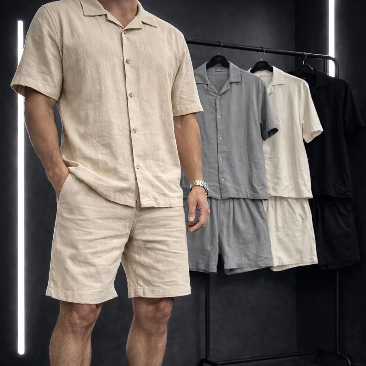 Conjunto Linho Masculino Social Casual Confortável Verão