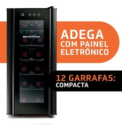 Adega De Vinhos Brastemp Para 12 Garrafas Com Painel Touch Bzc12be Preto 127v