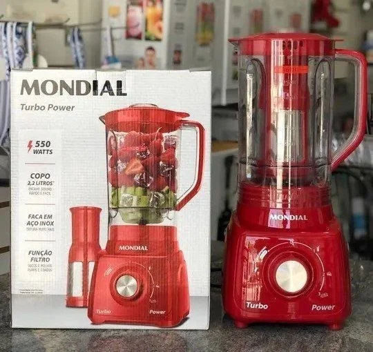 Liquidificador Turbo Power Mondial 550w L-99 Fr Vermelho 220v