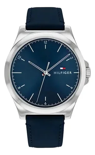 Relógio Tommy Hilfiger Norris Masculino Couro Azul - 1710666 Prateado Azul-escuro