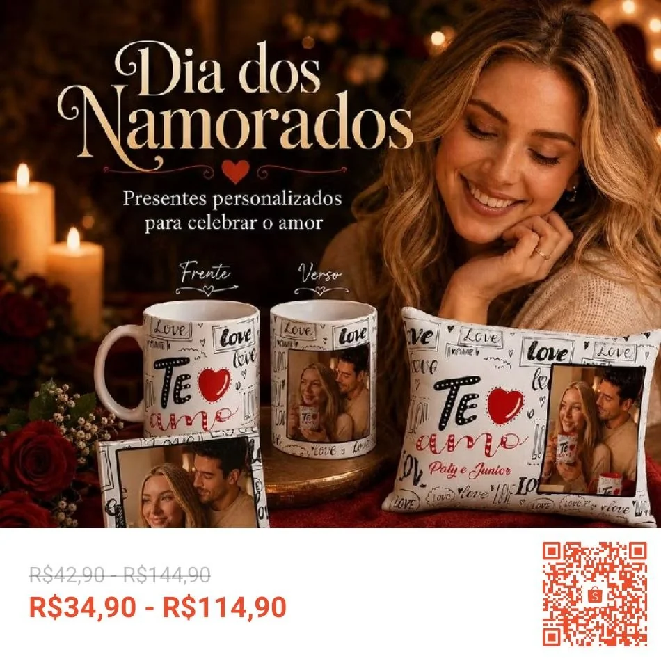 Kit Namorados Caneca Casal Namorado Namorada Dia dos Nome Foto Personalizado Porcelana Presente