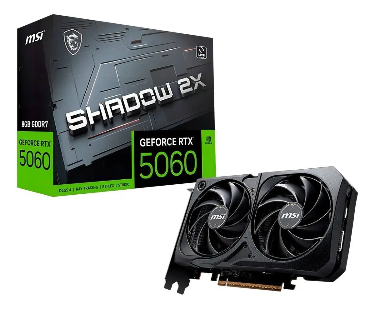 Placa de Vídeo MSI RTX 5060 8GB GDDR7 128-bit Shadow 2x OC Mercado Livre
