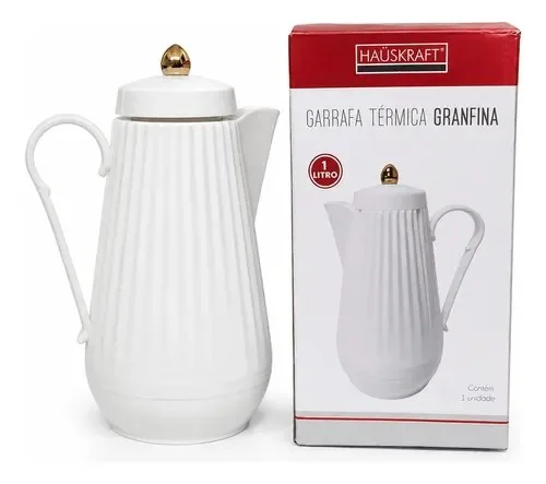 🇧🇷🇧🇷🇧🇷 Garrafa Térmica Haüskraft Granfina 1 Litro Café & Chá & Água Branco