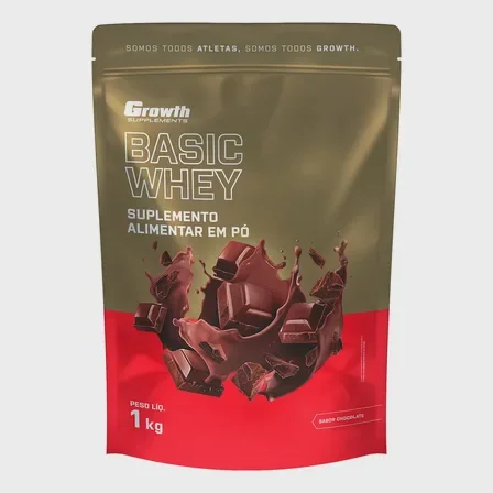 Basic Whey 1kg Growth Supplements - Chocolate Mercado Livre