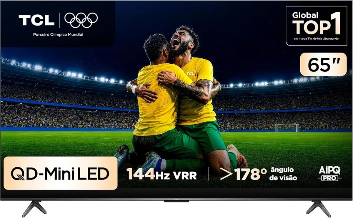 🔥 PARCELADO! Smart TV TCL 65 Polegadas QLED Mini LED 4K C6K WiFi Bluetooth Google TV 4 HDMI 144Hz HDR10+ 65C6K