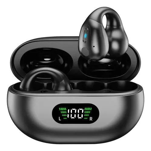 Fone De Ouvido Condução Óssea Jskj Q80 Com Bluetooth 5.3, Aberto E Resistente À Água Preto