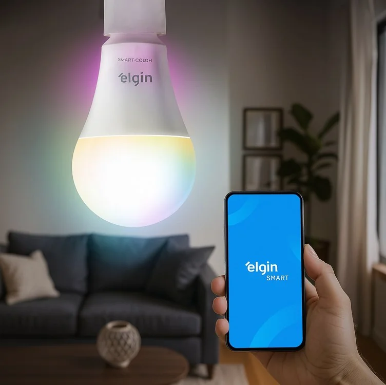Lâmpada Inteligente Mais Potente 15W Smart Color RGB Wifi Elgin compatível com Alexa e Google Home