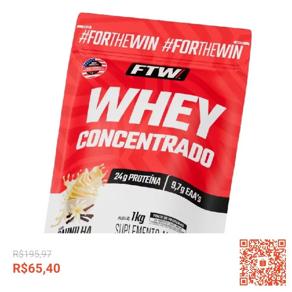 Whey Protein Concentrado 1kg Refil - FTW