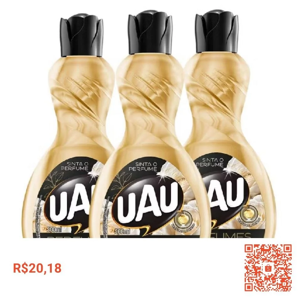 Kit 3un Limpador 500ml UAU Perfume Chá Branco