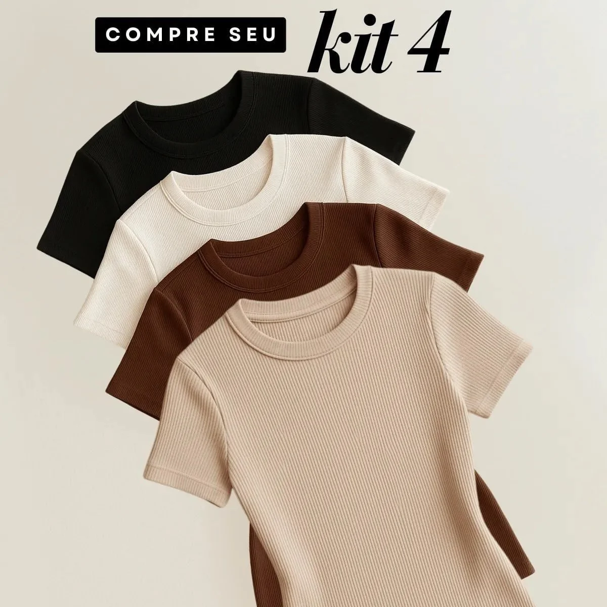 Kit 4 Blusas Feminina Ribana Canelado Mercado Livre