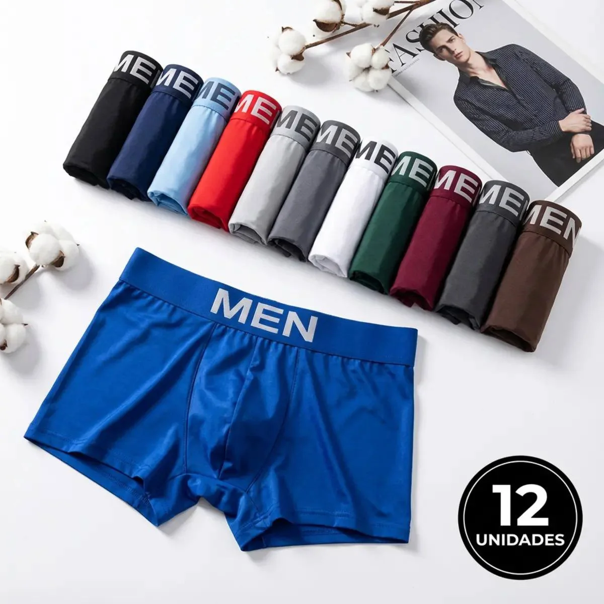 Kit 12 Cueca Boxer Microfibra Adulto Premium Mercado Livre