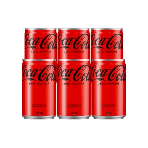 Pack de Coca-Cola sem açucar Lata 220mL 6 unidades