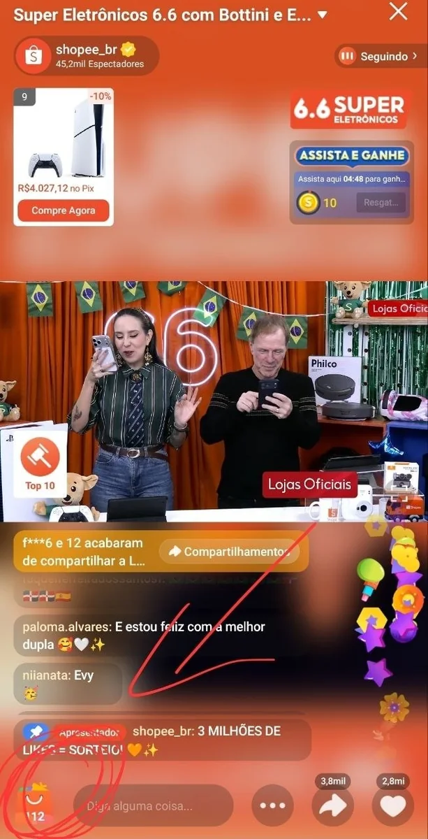 Esse era muito esperado hein? Aproveitem!! Clique no link da live da Shopee e resgata o cupom R$ 220 na sacola laranja APENAS no APP: