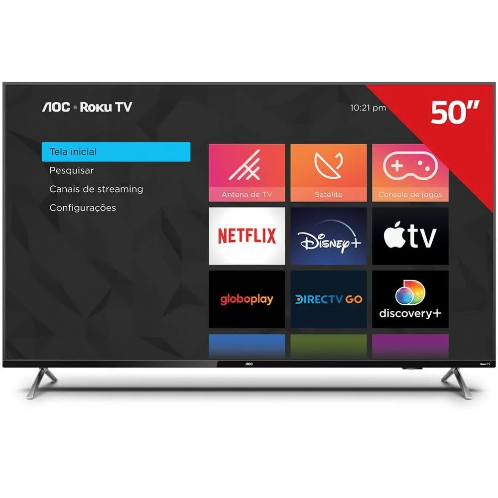 Smart TV 50" Aoc Roku 4K Série 6125-50U6125/78G
