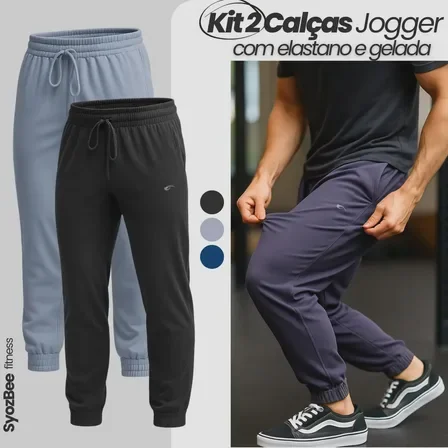 Kit 2 Calças Masculinas Jogger Tactel Com Elastano Academia Mercado Livre