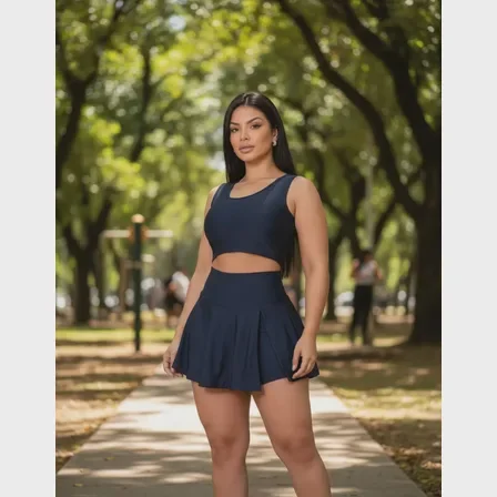 Conjunto Short Saia Top Com Bolso Academia Suplex Feminino Mercado Livre