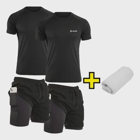 Kit 2 Camisas Térmicas Slim + 2 Shorts 2 Em 1 Fitness Mercado Livre