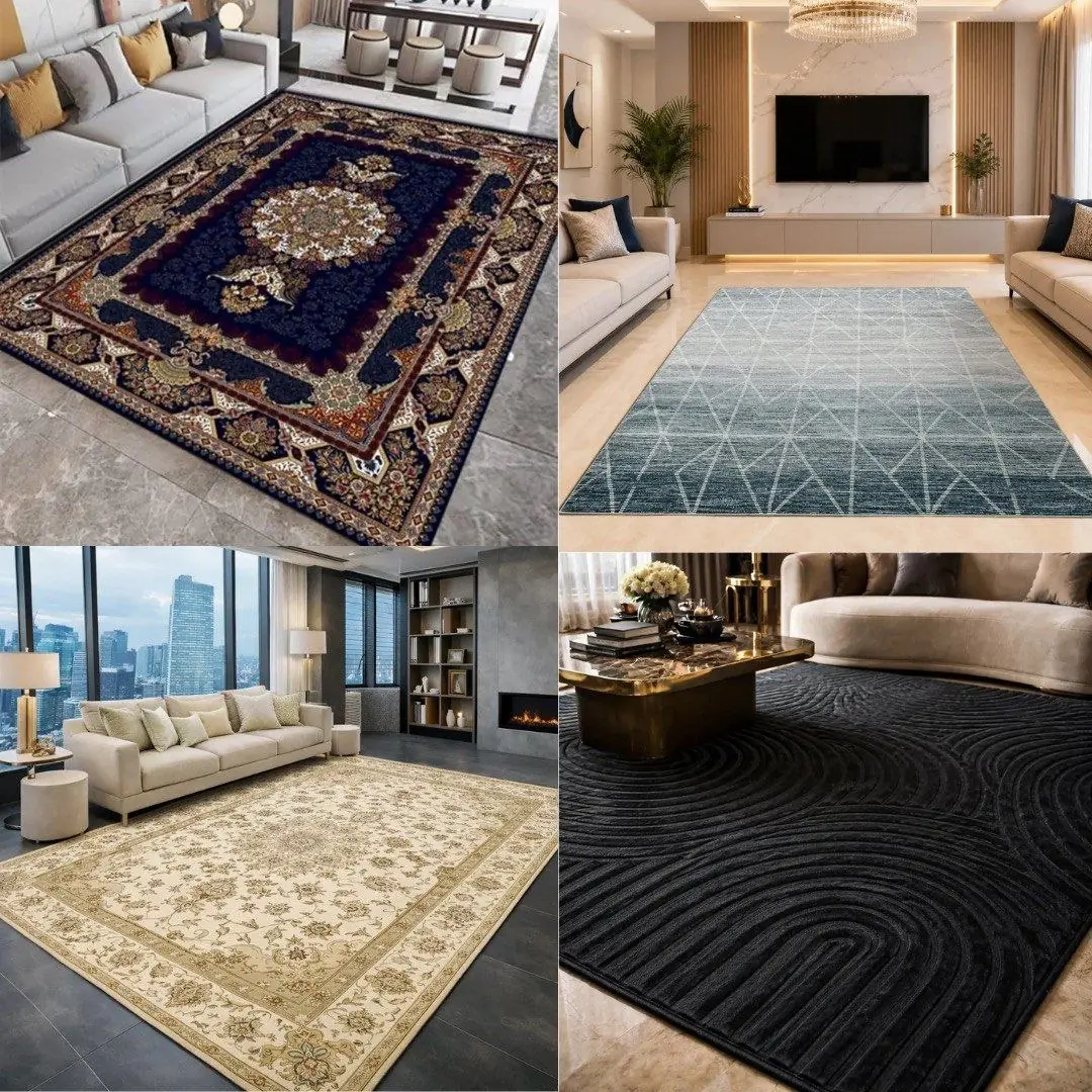 Tapete Estampado 250x200 Sala Veludo Luxuoso Aveludado