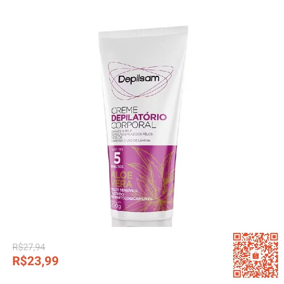 Creme Depilatório Corporal Depilsam Aloe Vera 200GB