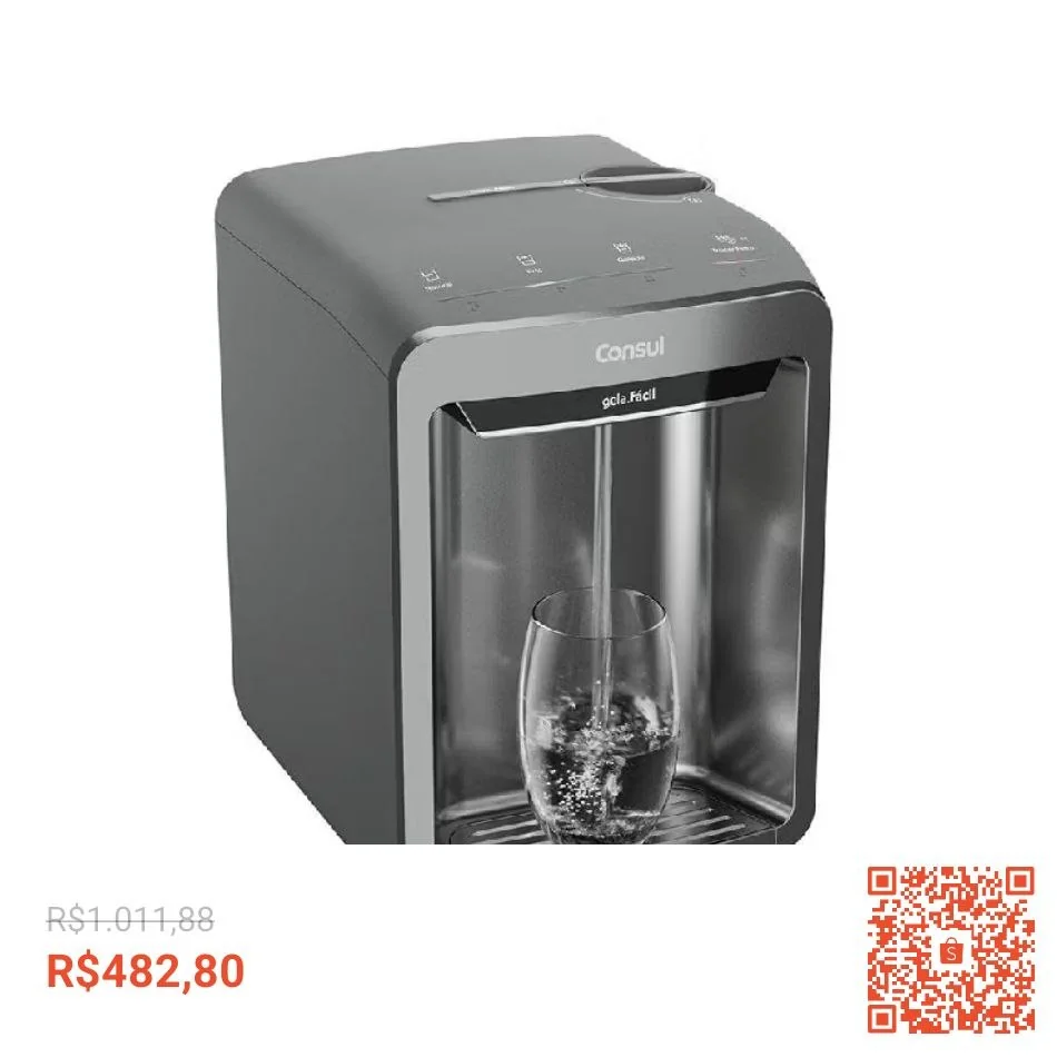 Purificador de Água Consul Refrigerado Eletrônico CPB33AF Cinza Bivolt