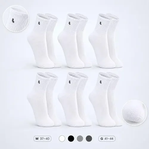 Kit 6 Pares Meias Masculina Lupo Cano Alto Longo Feminina