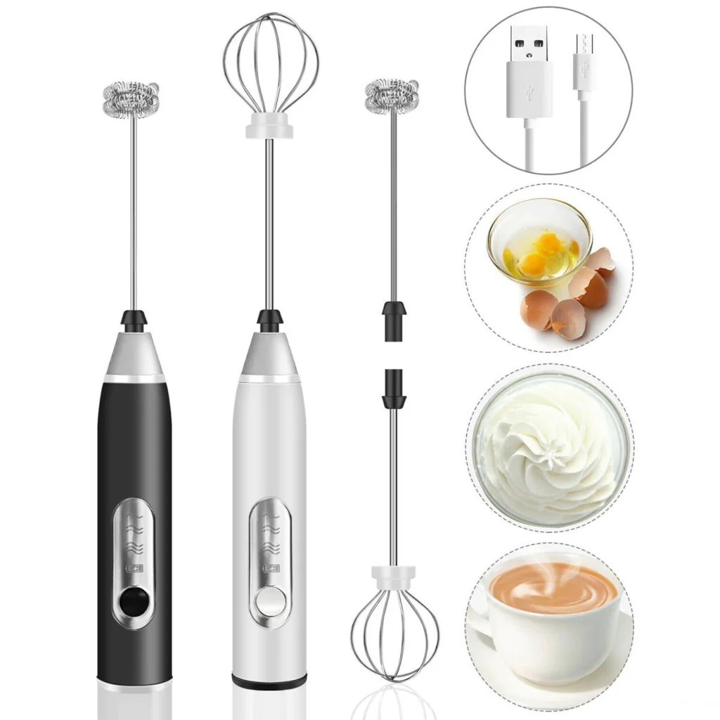 Mini Mixer Portátil, Misturador de Bebidas, Espumador de Leite e Café, Batedor de Ovo, USB, AVIBES Shopee