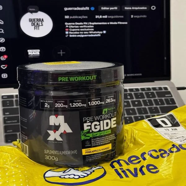 Pré Treino Égide 300g Sabor Abacaxi e Manga Max Titanium Mercado Livre