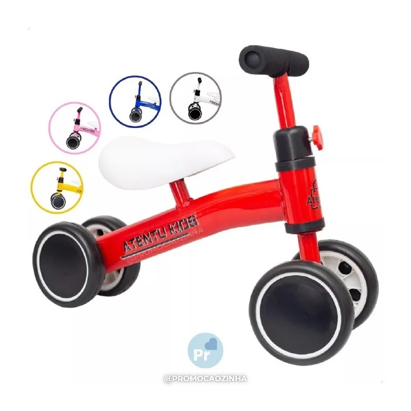 Bicicleta Infantil De Equilíbrio Sem Pedal Balanço 4 Rodas